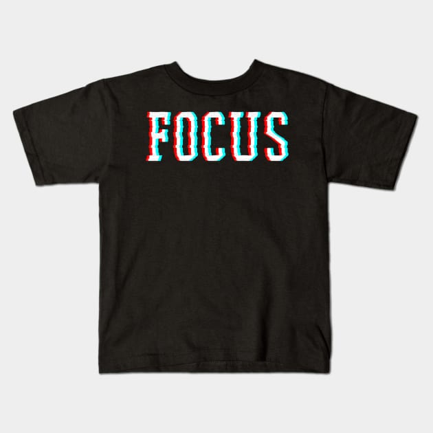 Focus Optical Illusion Trippy Motivational Kids T-Shirt by threefngrs